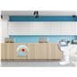 Touch screen interactive kiosk with camera and weighted base 