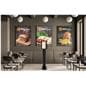 Touchscreen pedestal stand meets ADA height and reach standards