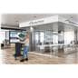 Touch screen digital signage with motorized lift supports image and video files 