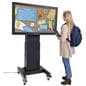 Tilting mobile flat panel stand with adjustable mounting bracket for 43 inch to 100 inch monitors