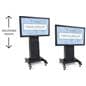 Tilting mobile flat panel stand with 36 inch to 62 inch height adjustment range 