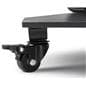 27 inch wide backlit multimedia kiosk with signage and four locking caster wheels