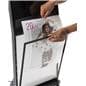 Backlit multimedia kiosk with signage and magnetic cover for illuminated LED panel 