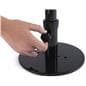 Adjustable countertop temperature screening device with knob to adjust height