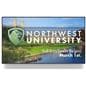 Digital signage monitor with a graphic of a university fall enrollment being shown