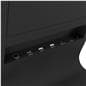 Horizontal touch screen display floor stand offers lots of connection options in its array of ports
