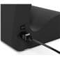 Horizontal touch screen display floor stand power switch is located near the power cable plug-in
