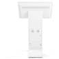 Horizontal touch screen display floor stand features several speaker and cable port options