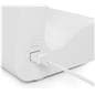 Horizontal touch screen display floor stand has power cord outlet and on/off switch located near the base