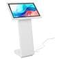 Horizontal touch screen display floor stand with white finish