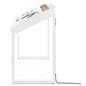 Side view of edge-lit horizontal touch screen kiosk