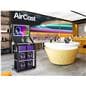 Product display shelves being showcased in tech retail store