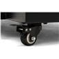 Product display shelves showing caster wheels