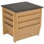 Light Oak Magazine Rack End Table with 9 Pockets