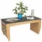 Light Oak Magazine Coffee Table, Black Top