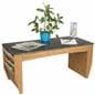 Medium Oak Magazine Coffee Table with 18" Pocket Width