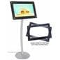 Digital poster pedestal stand with built in clock alarm and calendar