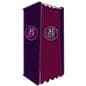 Custom graphic changing room booth with flame resistant fabric