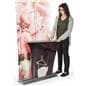 3D layered roll up banner stand easily and conveniently retract into base
