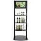 Adjustable digital sign merchandising shelves