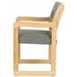 Charcoal Grey Lobby Chair, Light Oak Finish