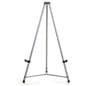 Portable silver tripod easel adjusted at shortest countertop height