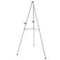 Portable silver tripod easel with moveable support arms