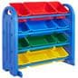 Children's Plastic Storage Organizer with Bins in 4 Colors