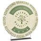 Custom printed seven foot EZ Extend circle backdrop with full color