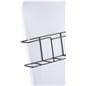 Tension fabric literature banner stand with black wired racks 