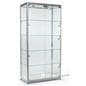 Silver Aluminum Frame Display Cases Lock To Keep Merchandise Secure
