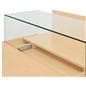 Wooden display counter with telescopic rail system