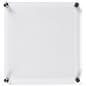 Acrylic wall mount sign holder with standoffs and rounded edge design 