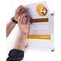 Acrylic wall mount sign holder with standoffs and top-loading design 