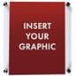 Acrylic wall mount sign holder with standoffs and dual orientation