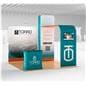 Modular trade show booth kit with durable aluminum frames 
