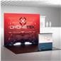 10' illuminated backwall display with custom printing 