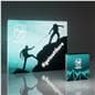 10' backlit trade show display with counter in a dark room showing illumination