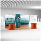 Trade show media display kit with 4 overhead spotlights 