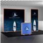 Trade Show Light Box with RGB Frame with the compatible 8' x 8' illuminated backwall and illuminated counter
