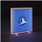 LED Light Box Counter with RGB Frame illuminated in a dark room