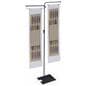 Dual Sign Clip Floorstand for Retail with Steel Post