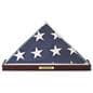 Commemorative American flag display with felt tabs on the bottom 