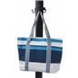 Square café table with bag hanging hooks