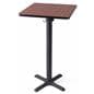 Square top pub table with cast iron hardware