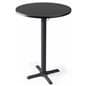 30" black bar table seats four comfortably