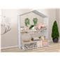 Counter Height Bar Table with White Frame and Wooden Counter