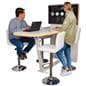 Multimedia conference table with color changing lights