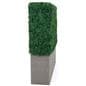 Artificial boxwood hedge with planter box and sleek 13.7 inch deep profile