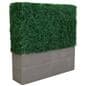 Artificial boxwood hedge with planter box and weatherproof design